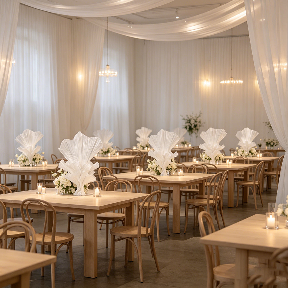 Flowerva White Aura Pleat Table Flower