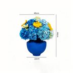 Flowerva Hydrangea Textured Vase Arrangement Premium Decor