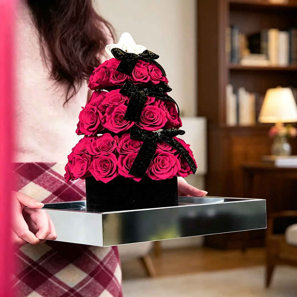 Flowerva Tiered Festive Sculpture Premium Decor