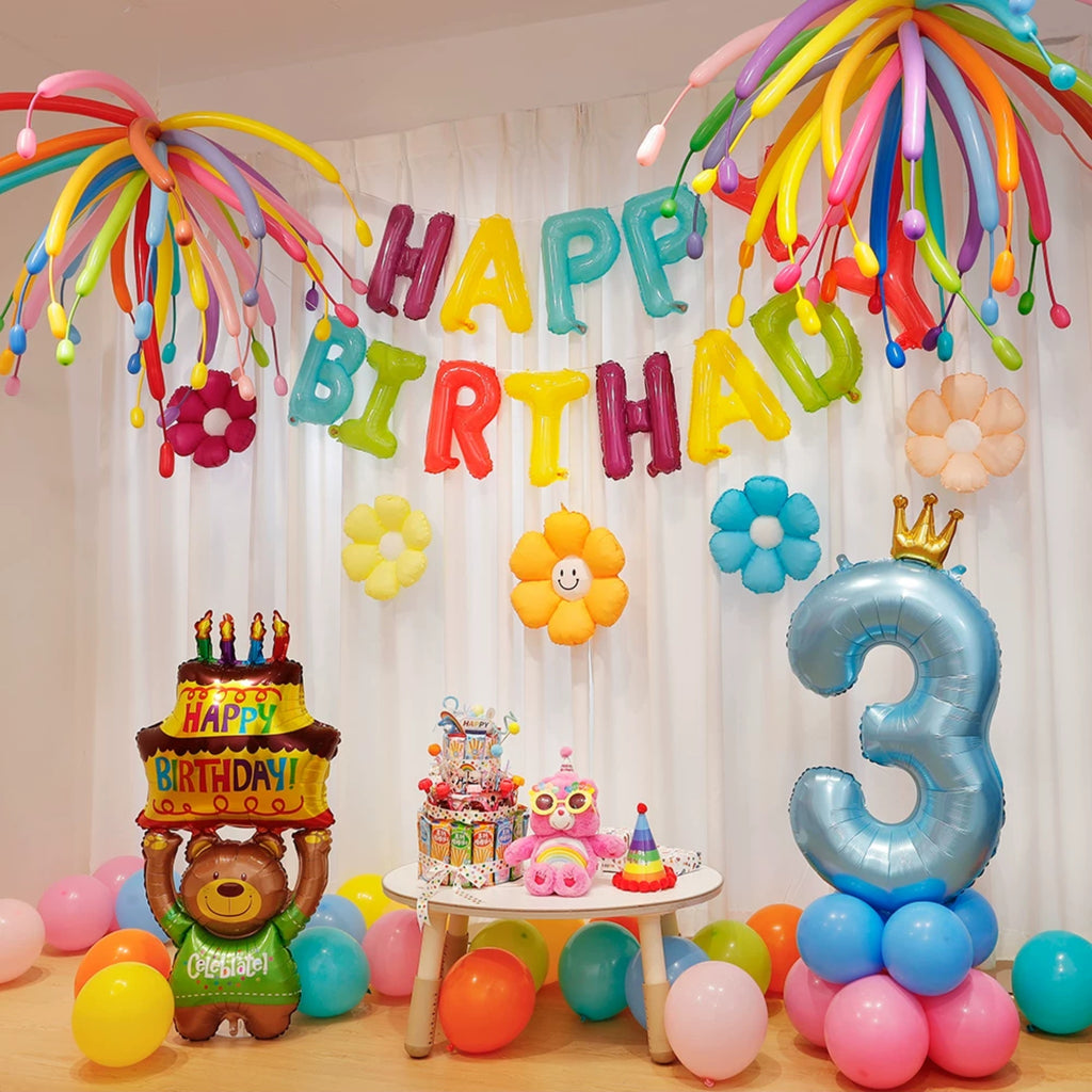 Flowerva Kids Birthday Party Balloon Decorations Scene Layout Set