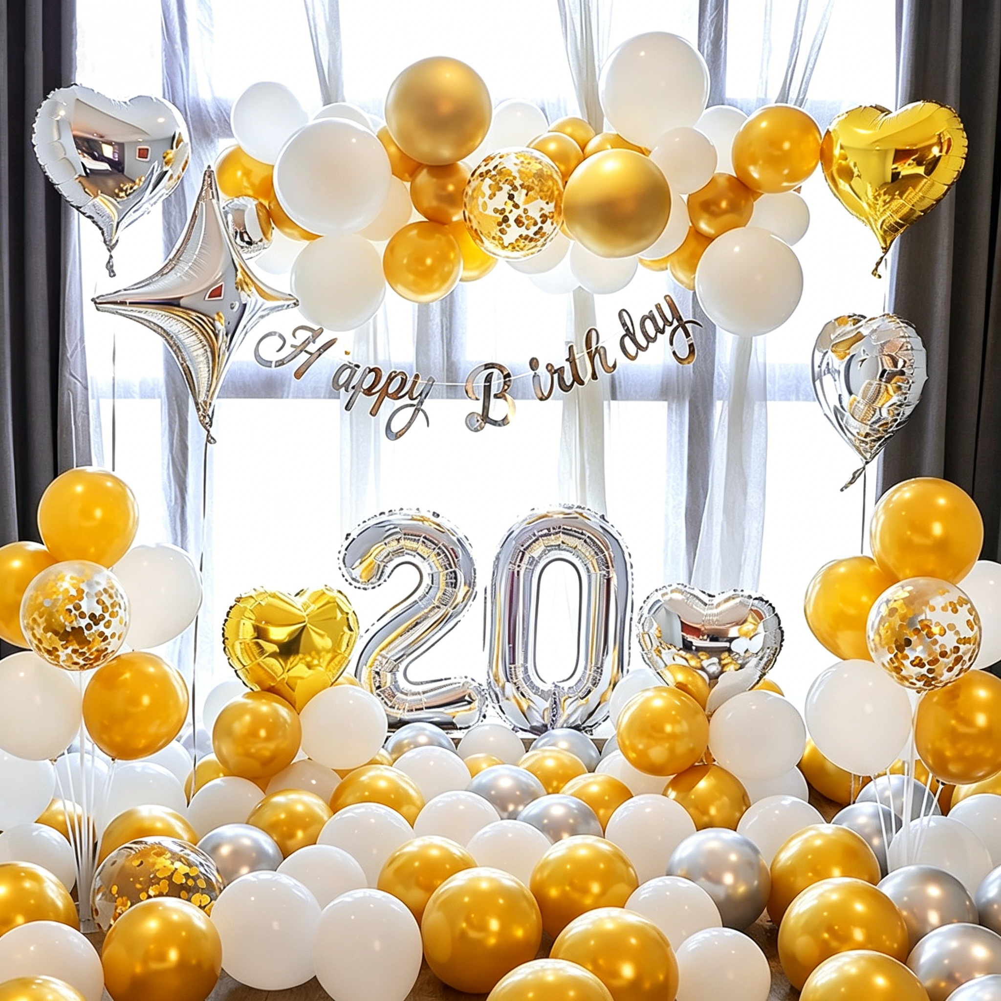 Flowerva Birthday Party Balloon Set Atmosphere Scene Decoration
