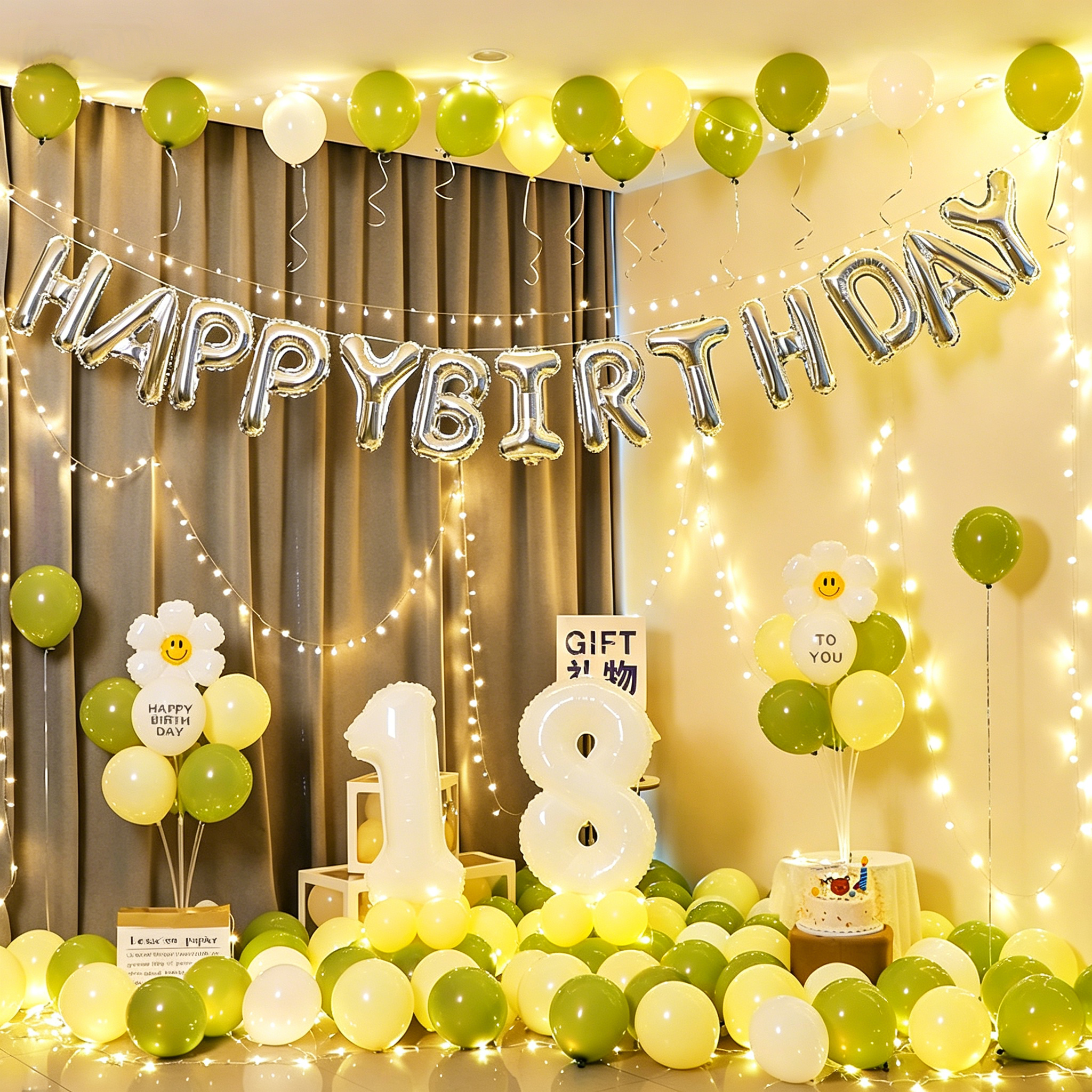 Flowerva Birthday Party Balloon Set Atmosphere Scene Decoration