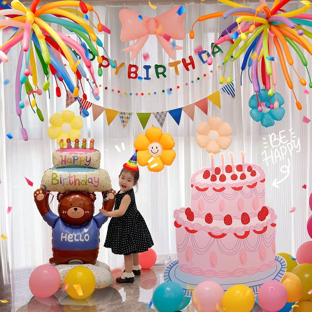 Flowerva Kids Birthday Party Balloon Decorations Scene Layout Set