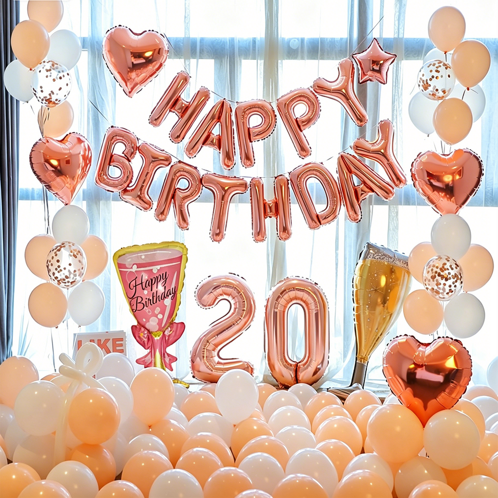 Flowerva Birthday Party Balloon Set Atmosphere Scene Decoration