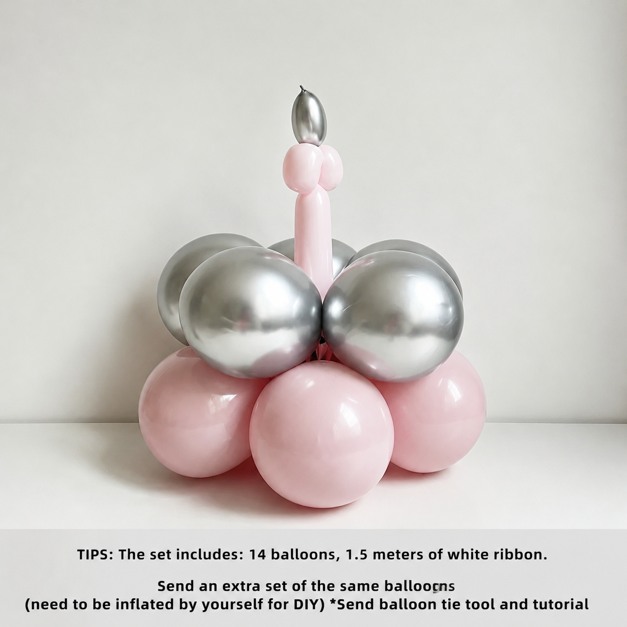 Flowerva Cream Champagne Number Birthday Balloon Set