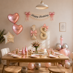Flowerva Cream Champagne Number Birthday Balloon Set