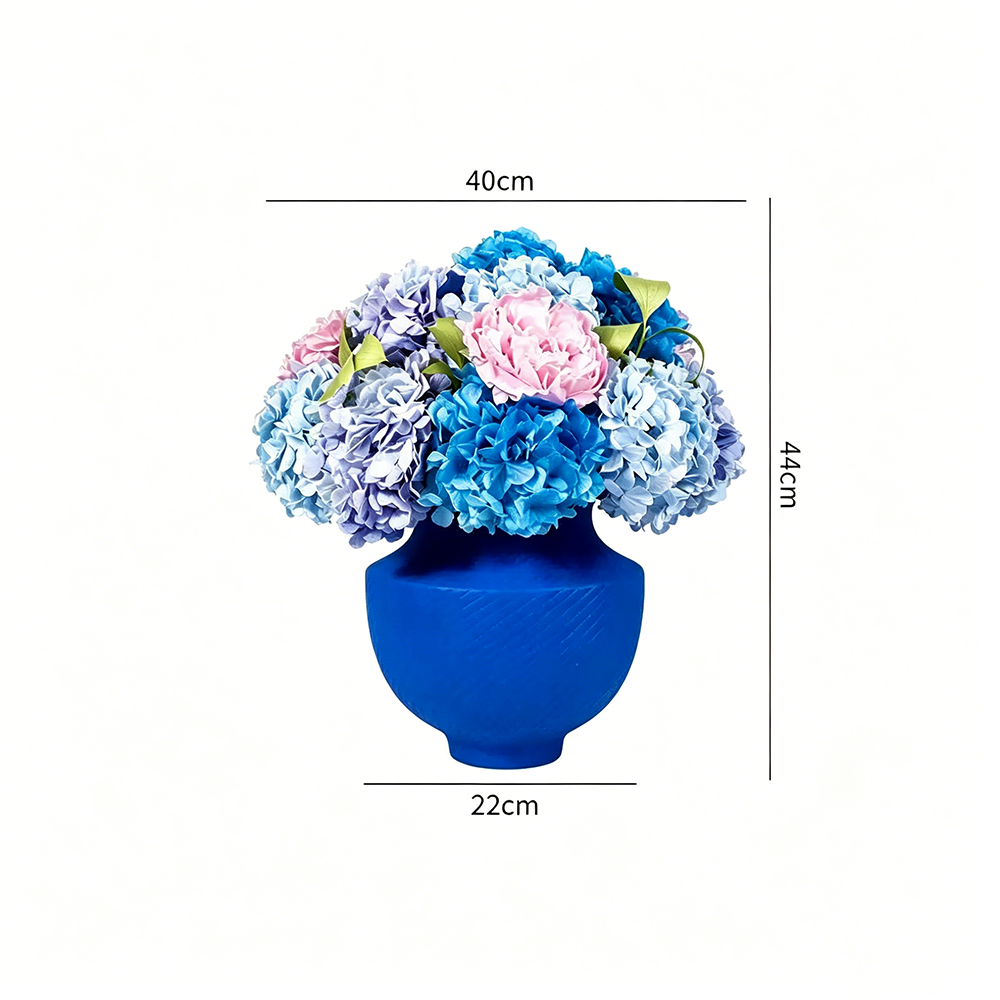 Flowerva Hydrangea Textured Vase Arrangement Premium Decor