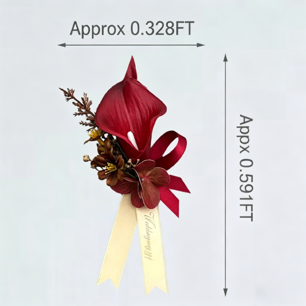 Burgundy Vintage Calla Lily Boutonnière