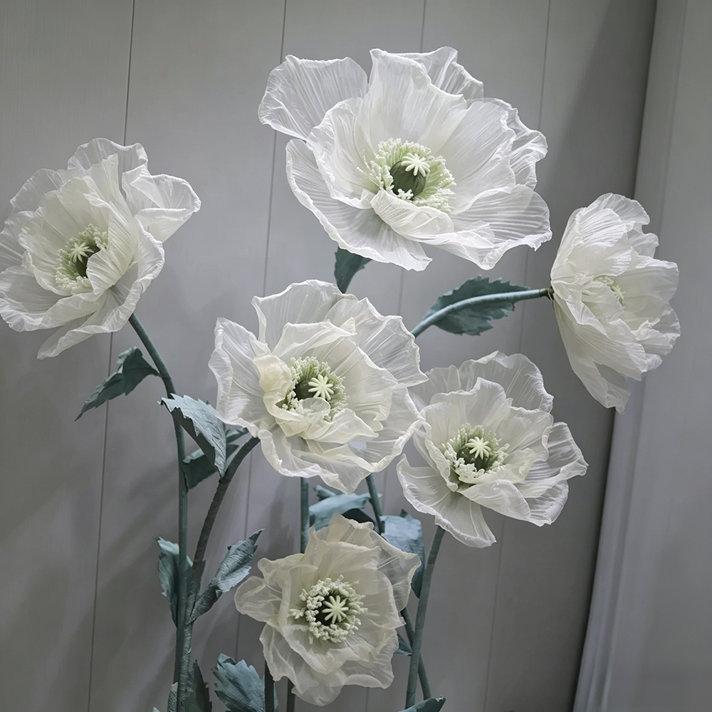Flowerva Sheer Poppy Whisper Premium Decor