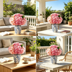 Flowerva Hydrangea Vase Arrangement Premium Decor
