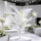 Flowerva White Serenity Floral Heart Sheer Texture Table Flower