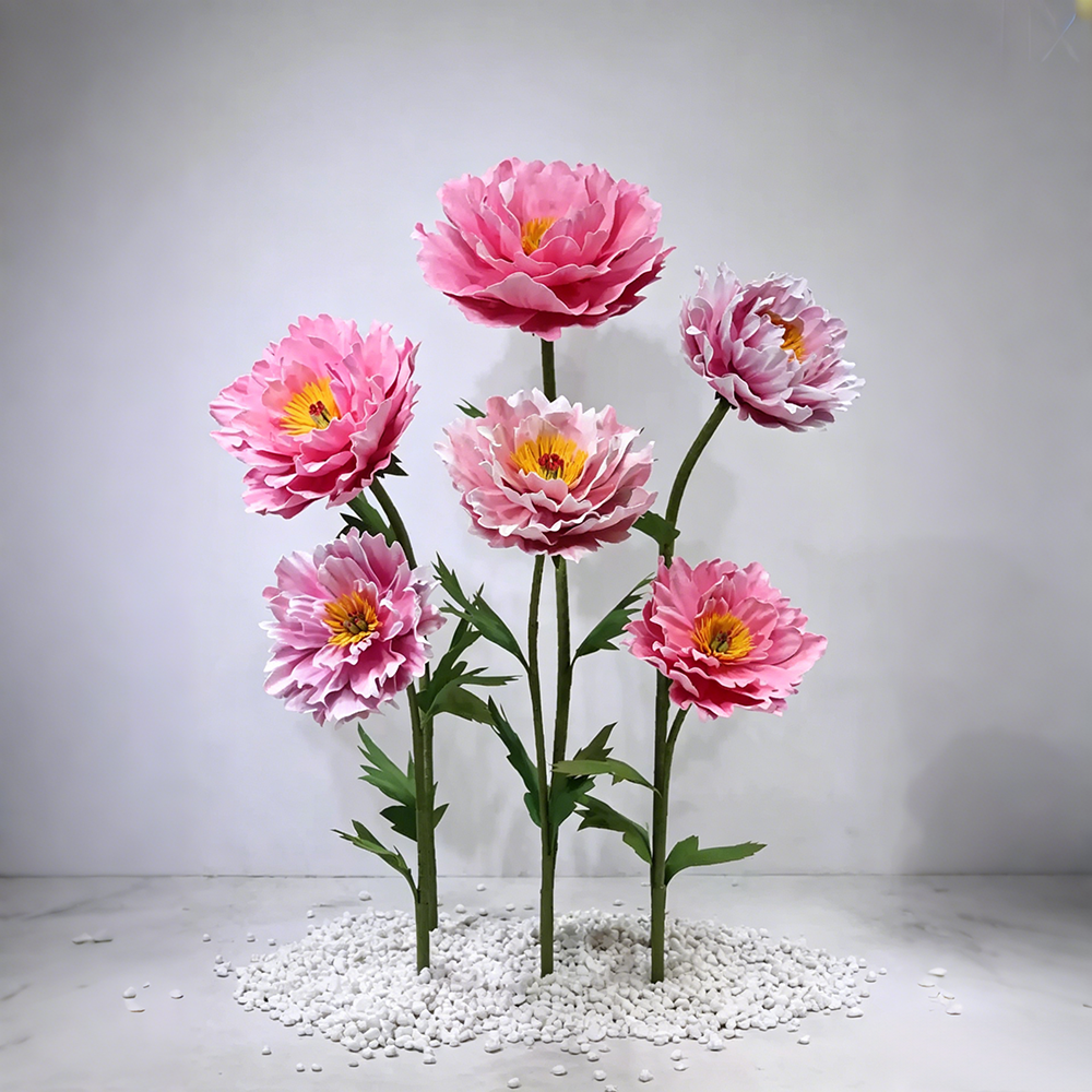 Flowerva Coral Peony Bloom Premium Decor