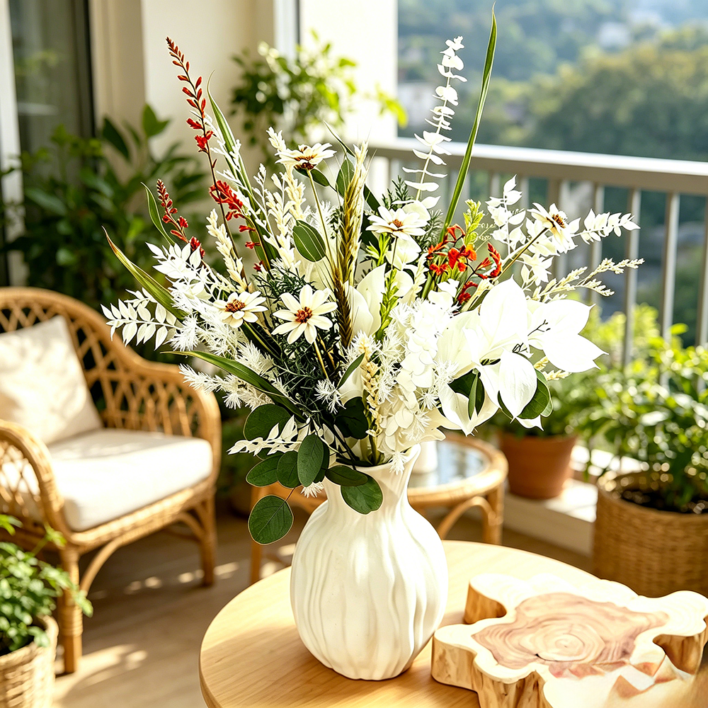 Flowerva Minimalist Everlasting Vase Arrangement Premium Decor