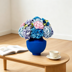 Flowerva Hydrangea Textured Vase Arrangement Premium Decor