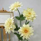 Flowerva Cream Dahlia Bloom Premium Decor