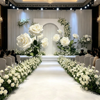Flowerva White Rose Chroma Cluster Premium Decor