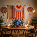 Boho Chic Macramé Woven Wall Art with Fringe Accents