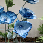 Flowerva Azure Poppy Bloom Premium Decor