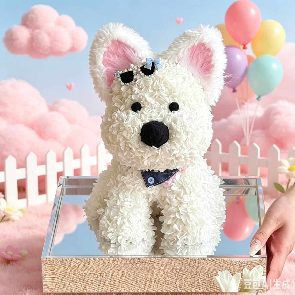Flowerva Westie Sculpture Acrylic Display Premium Decor