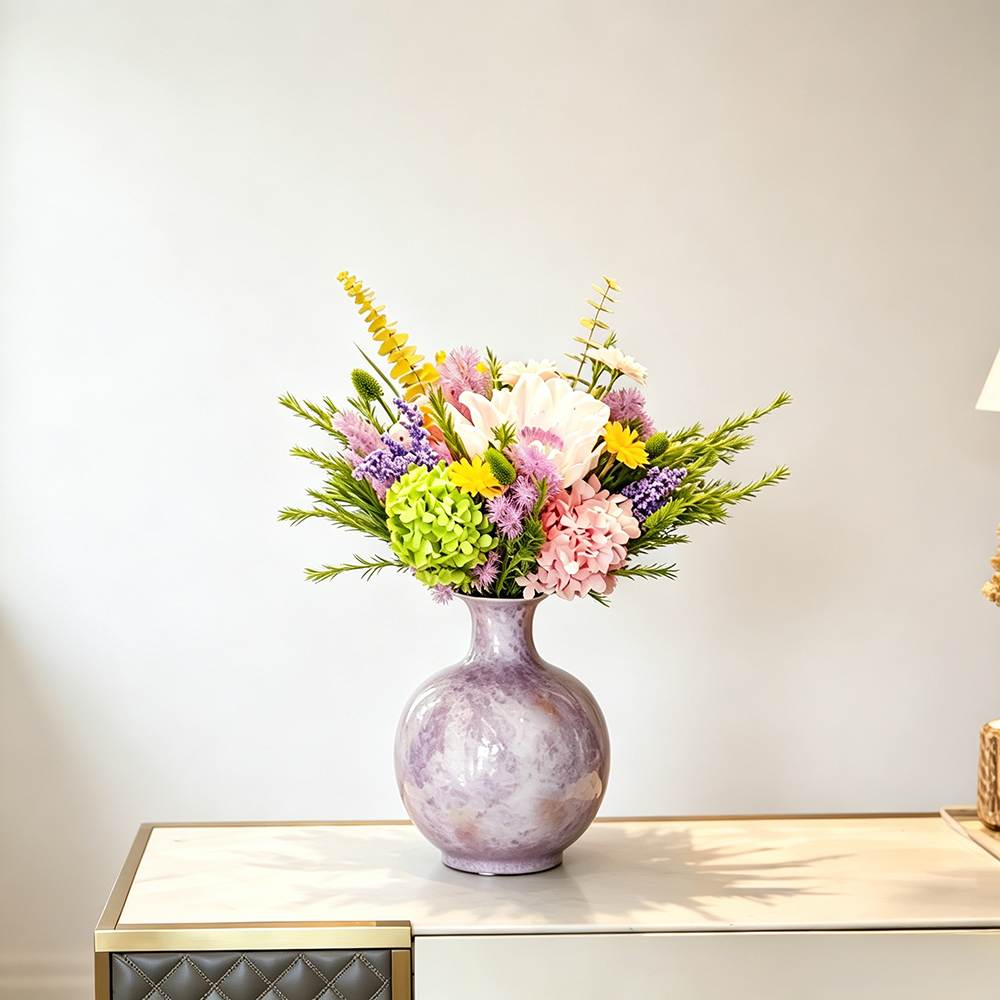 Flowerva Vibrant Mixed Bloom Vase Arrangement Premium Decor