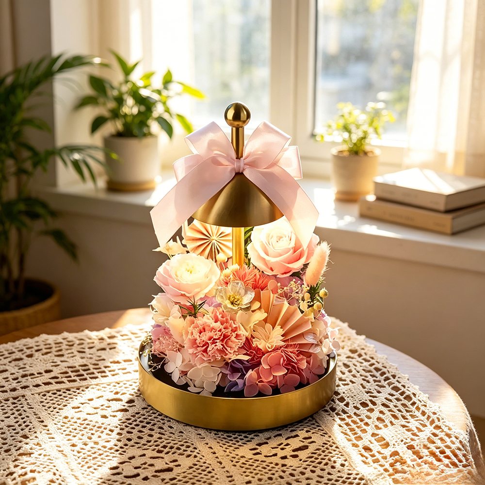 Flowerva Dome Lamp Floral Sculpture Premium Decor