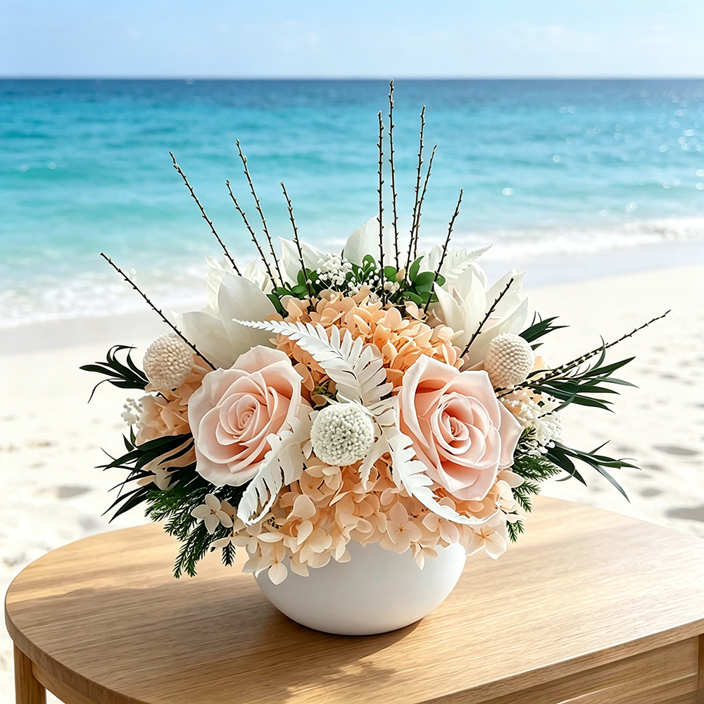 Flowerva Full-Bloom Compact Arrangement Premium Decor