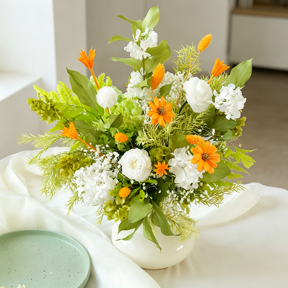 Flowerva Bright Everlasting Vase Arrangement Premium Decor