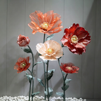 Flowerva Coral Poppy Sheer Bloom Premium Decor