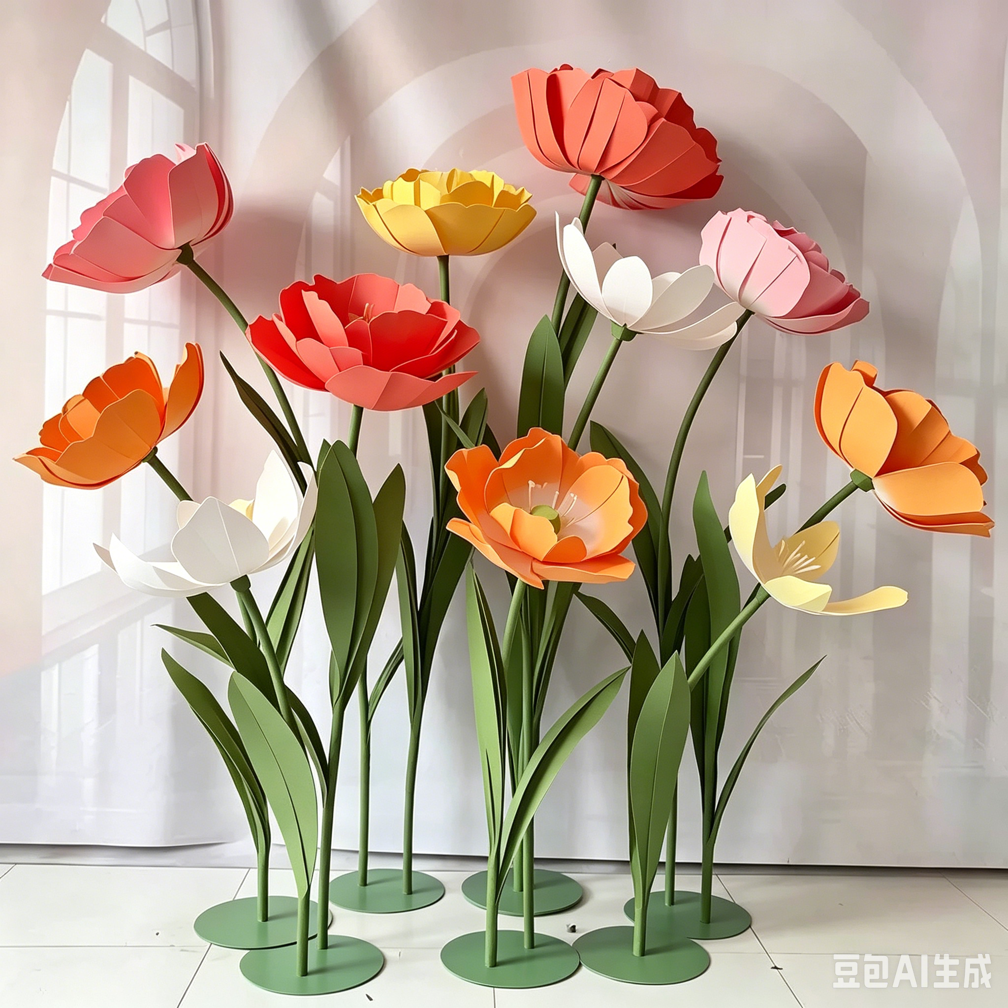 Flowerva Standing Poppy Aura Sculpture Premium Decor