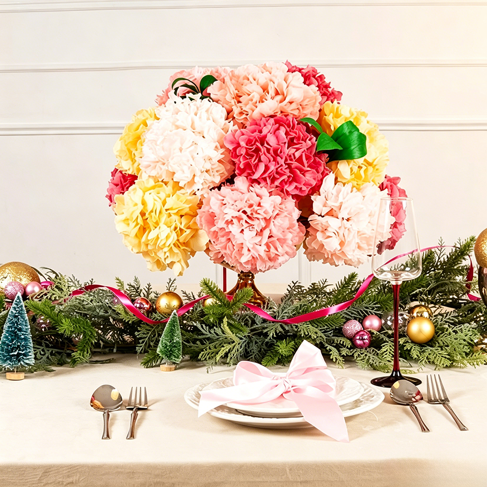 Flowerva Regal Ruffled Opulence Premium Decor
