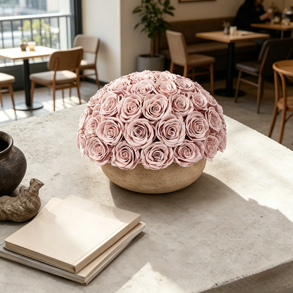 Flowerva Spherical Rose Silhouette Premium Decor