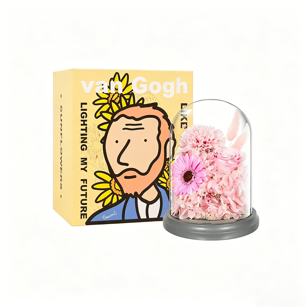 Flowerva Dome Preserved Floral Arrangement Premium Decor