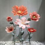 Flowerva Coral Poppy Sheer Bloom Premium Decor