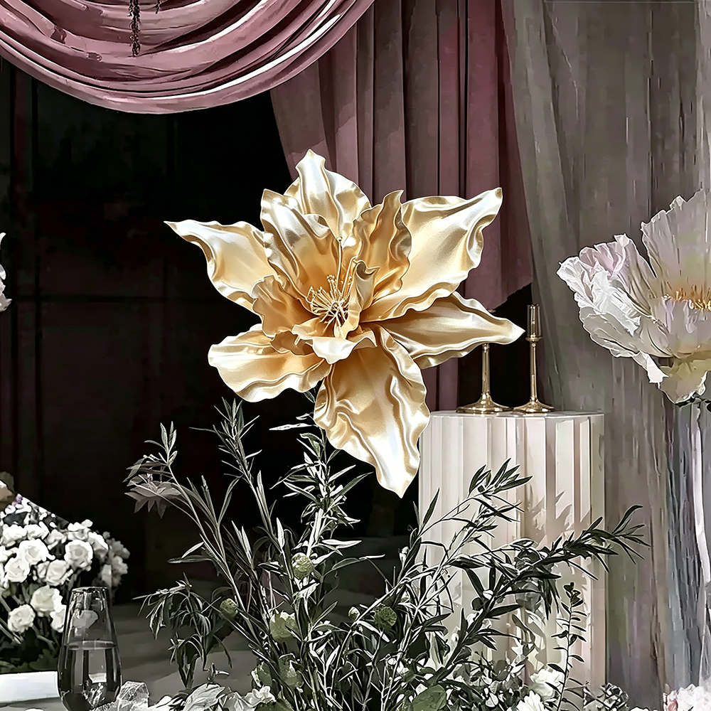 Flowerva Opulent Satin Veil Premium Decor