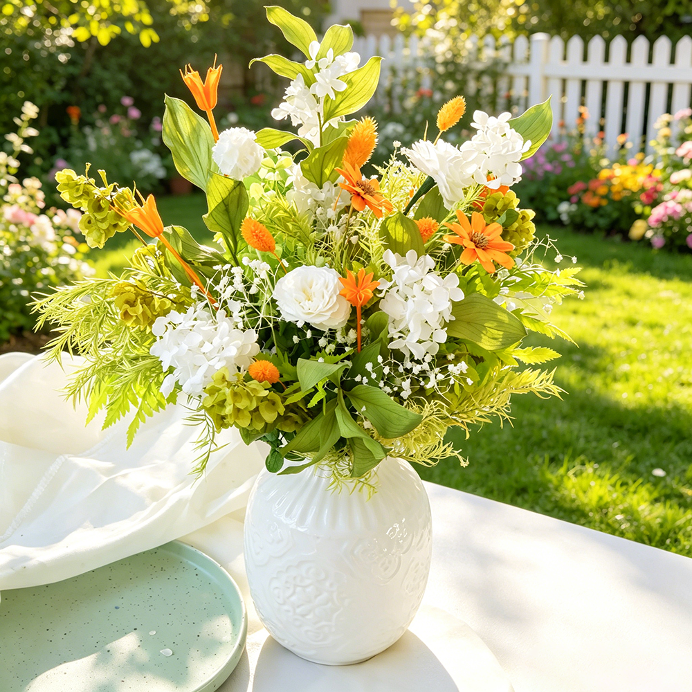 Flowerva Bright Everlasting Vase Arrangement Premium Decor