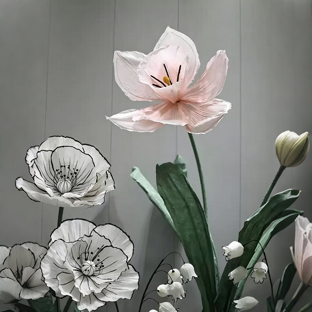 Flowerva Ink Wash Poppy Premium Decor