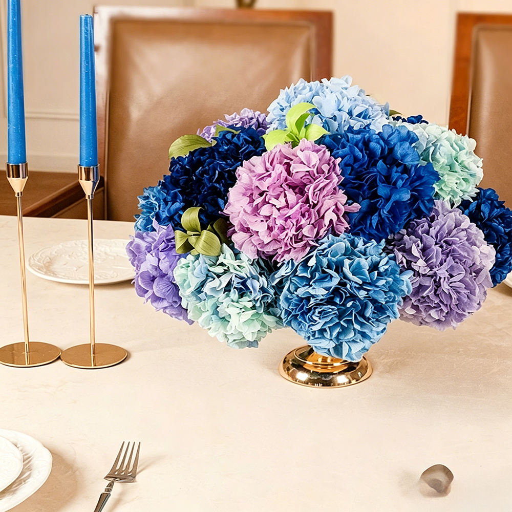 Flowerva Regal Opulencia Fruncida Decoración Premium