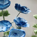 Flowerva Azure Poppy Bloom Premium Decor