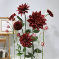 Flowerva Crimson Dahlia Bloom Premium Decor