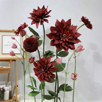 Flowerva Crimson Dahlia Bloom Premium Decor