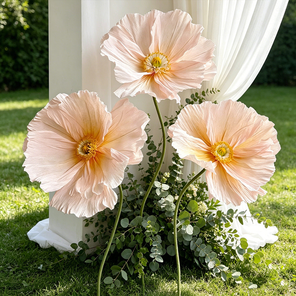 Flowerva Ethereal Crepe Paper Poppy Art Installation