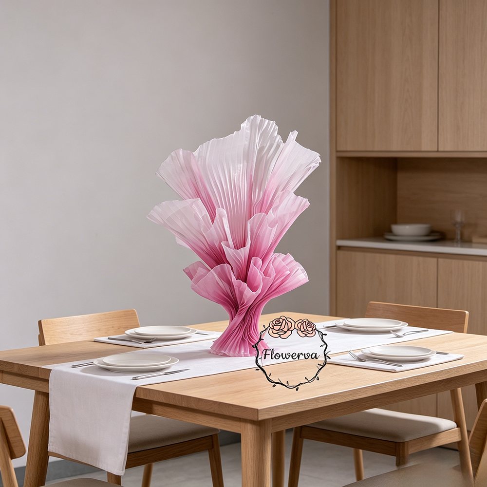 Flowerva Aura Pleat Sculpture Collection Table Flower