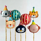 Flowerva Cartoon Creative Animal Foil Balloons Kids Birthday Party Scene Decoration