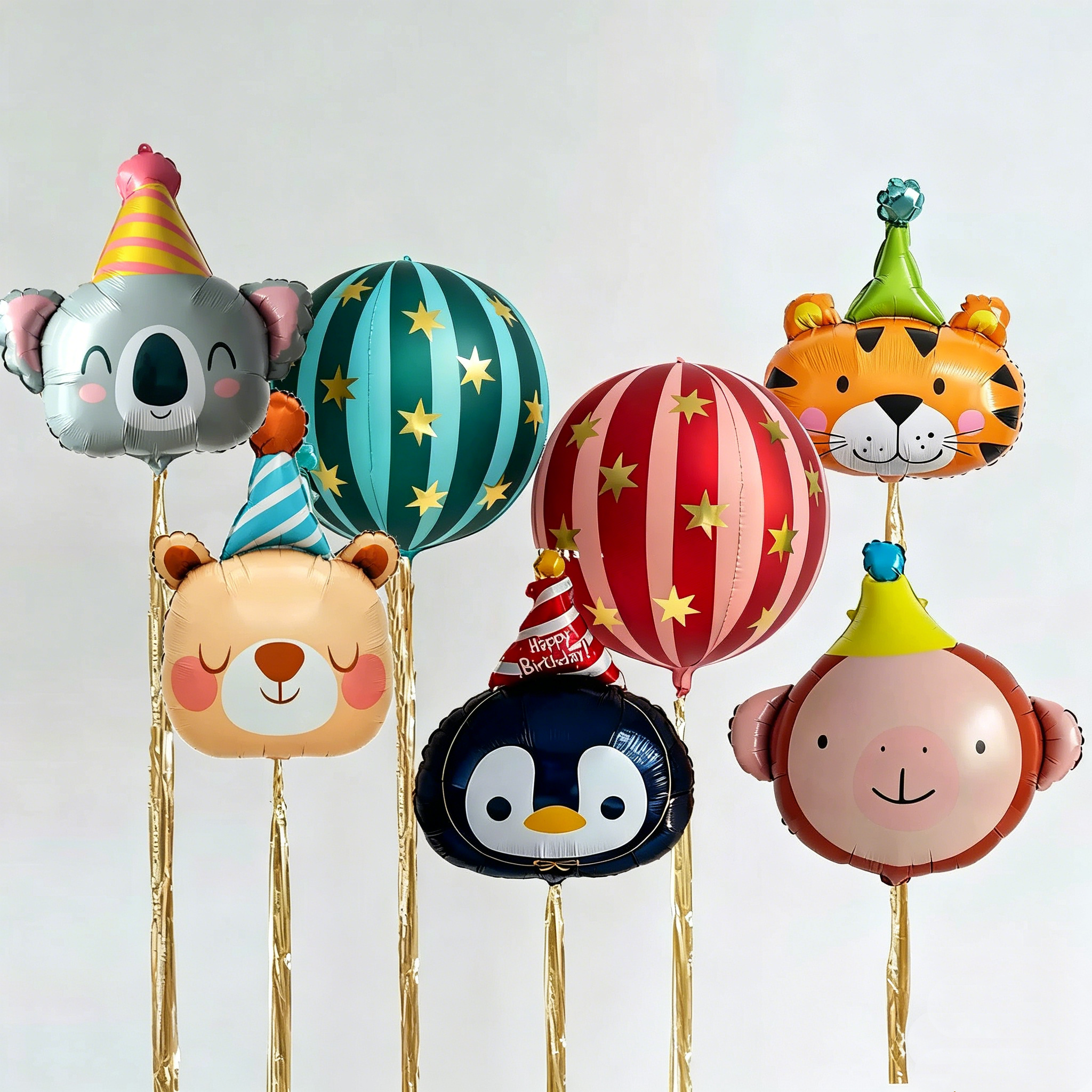 Flowerva Cartoon Creative Animal Foil Balloons Kids Birthday Party Scene Decoration