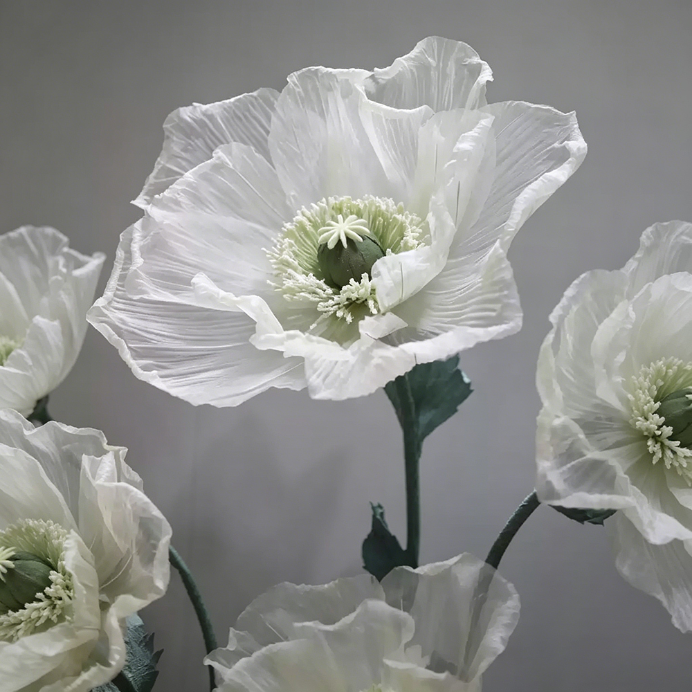 Flowerva Sheer Poppy Whisper Premium Decor