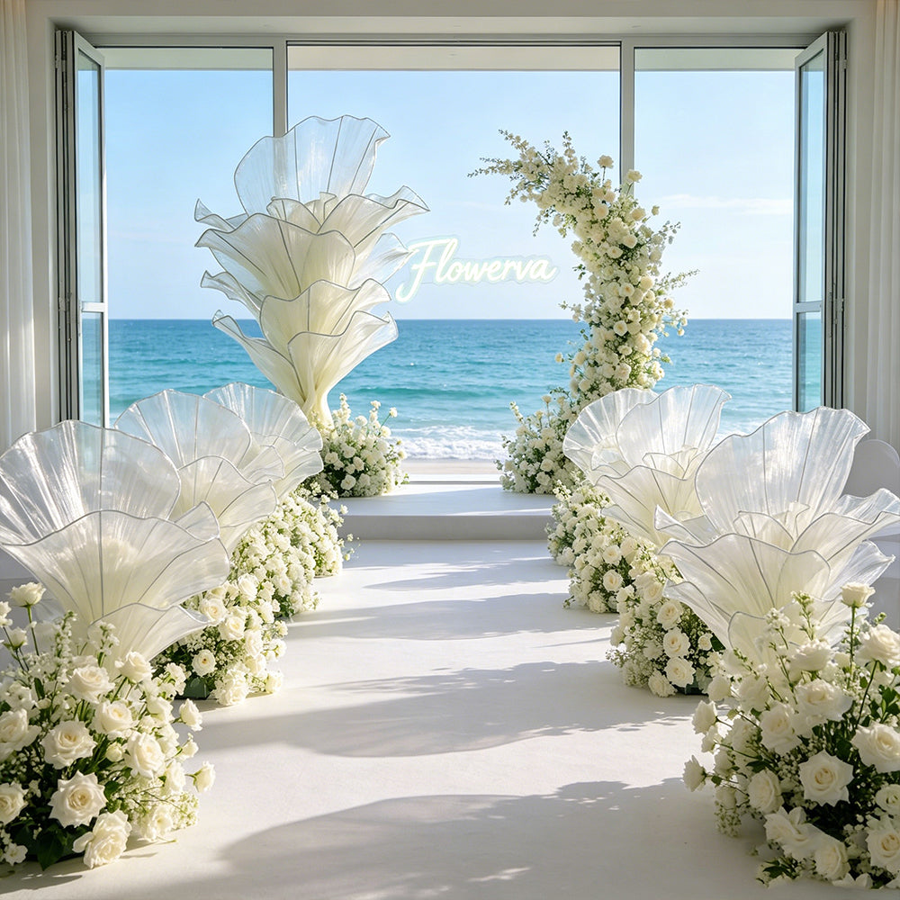 Flowerva Airy Champagne Veil Eternal Table Flower