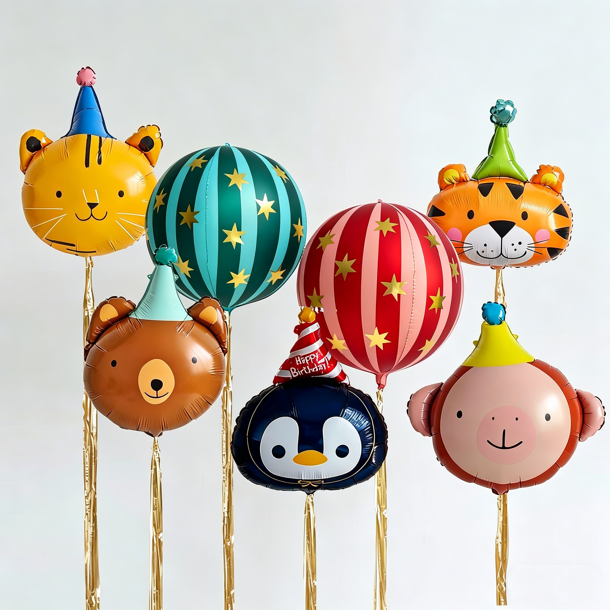 Flowerva Cartoon Creative Animal Foil Balloons Kids Birthday Party Scene Decoration