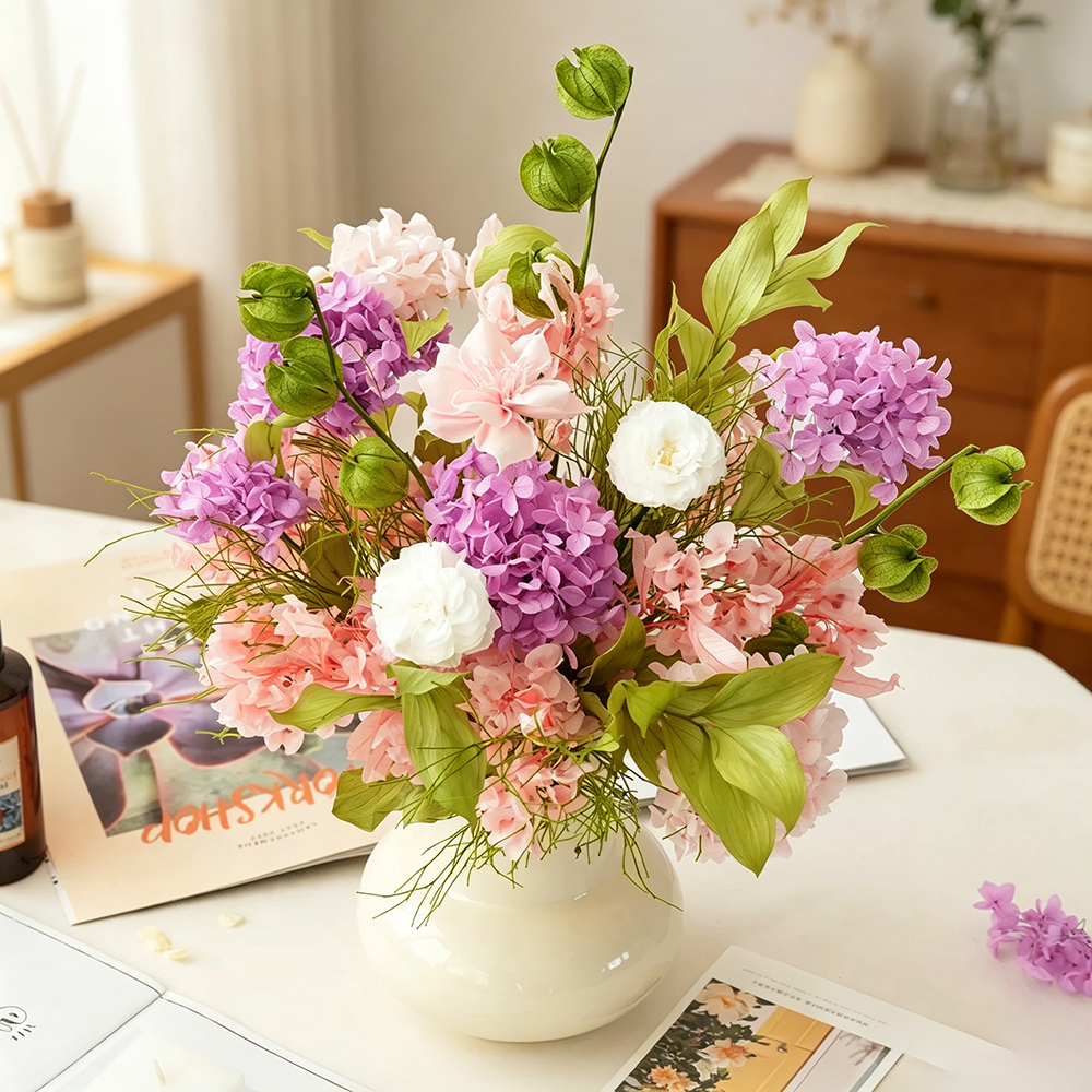 Flowerva Soft Everlasting Vase Arrangement Premium Decor