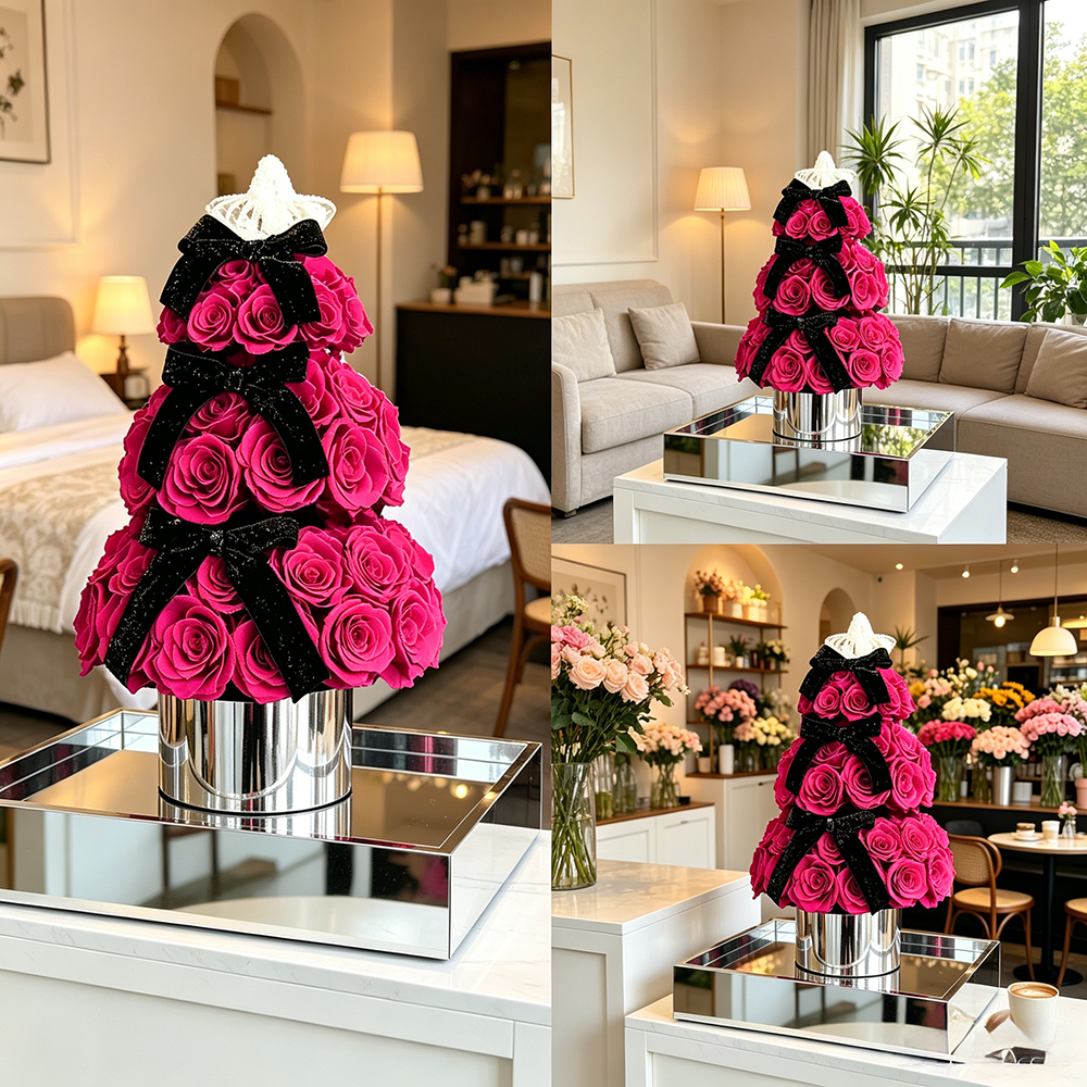 Flowerva Tiered Festive Sculpture Premium Decor