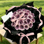Flowerva Noir Wrap Statement Bouquet Premium Decor